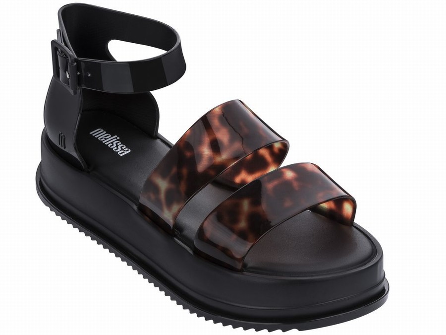 Sandalias Plataforma Melissa Model Mujer - Negras - Argentina EUW-738650